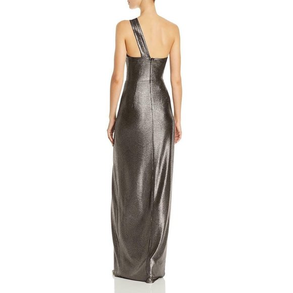 Aidan by Aidan Mattox Metallic Cut-Out Formal Gown - Picture 2 of 4